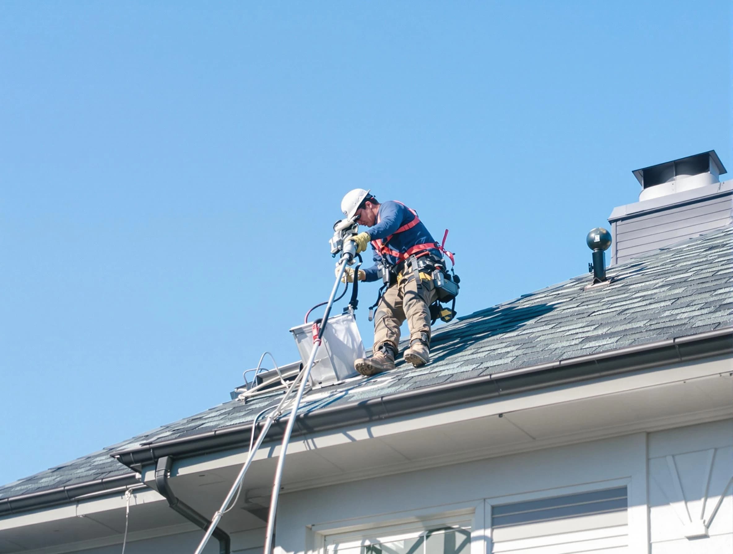 Margaret Dryer Vent Cleaning certified technician cleaning a roof-mounted dryer vent system in Margaret