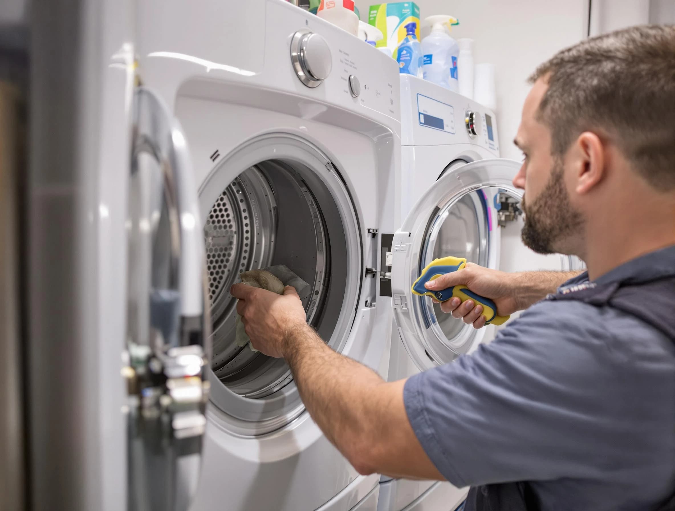 Margaret Dryer Vent Cleaning specialist removing lint buildup from a dryer lint trap system in Margaret